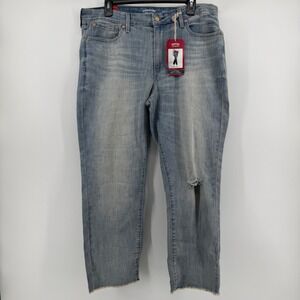 Signature by Levi Strauss Co High Rise Ankle Straight Jeans Light Wash Size 18